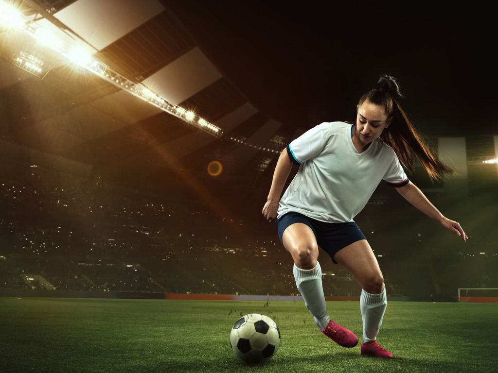 Professional athlete training at full intensity